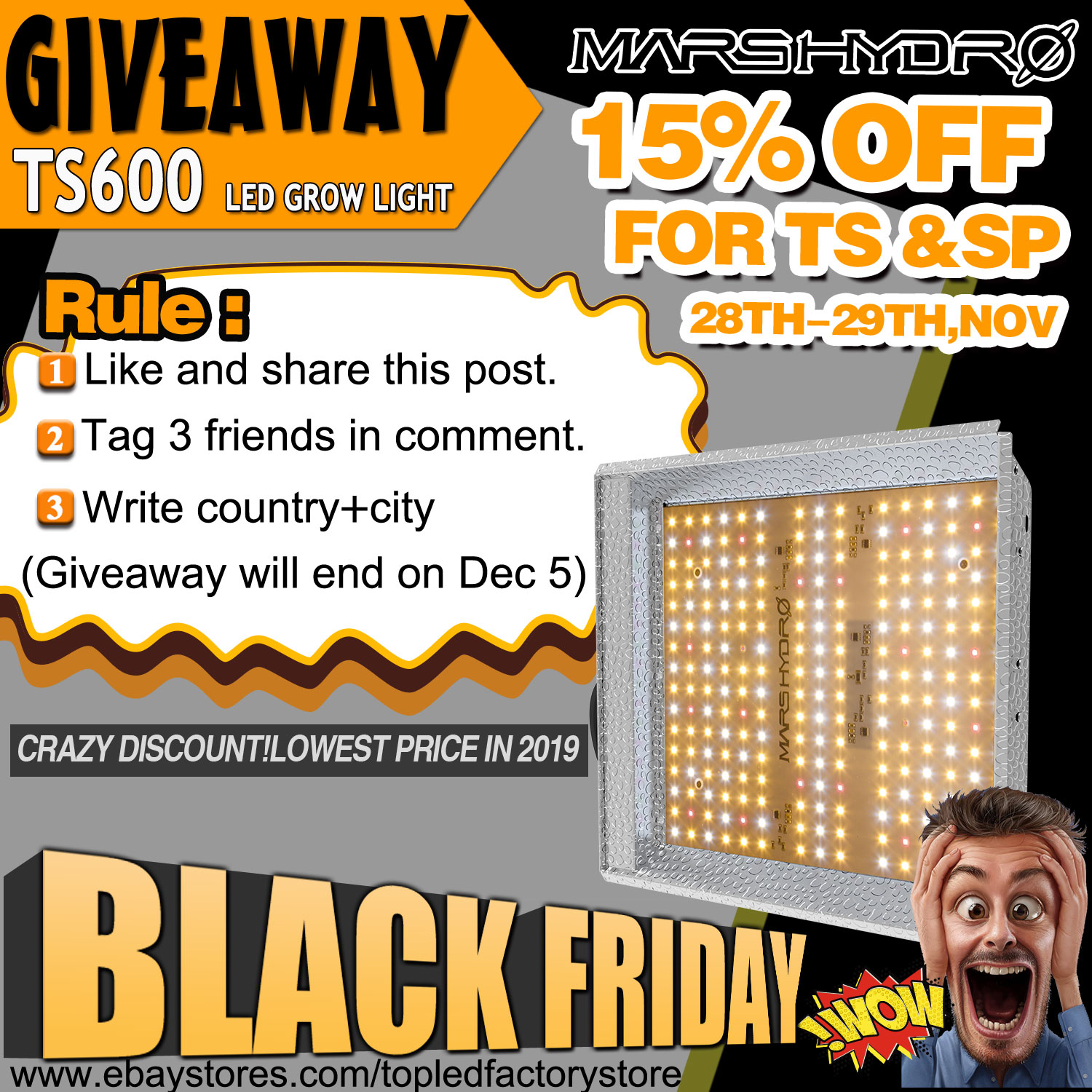 Mars Hydro Black Friday Giveaway (TS600 LED Grow Light) | Rollitup