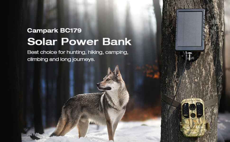 Campark BC179 Trail Camera Solar Panel 3000mAh Solar Power Bank - Campark -  Focus on Cameras
