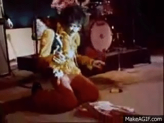 Jimi Hendrix Sets Guitar On Fire at Monterey Pop Festival (1967) on Make a  GIF