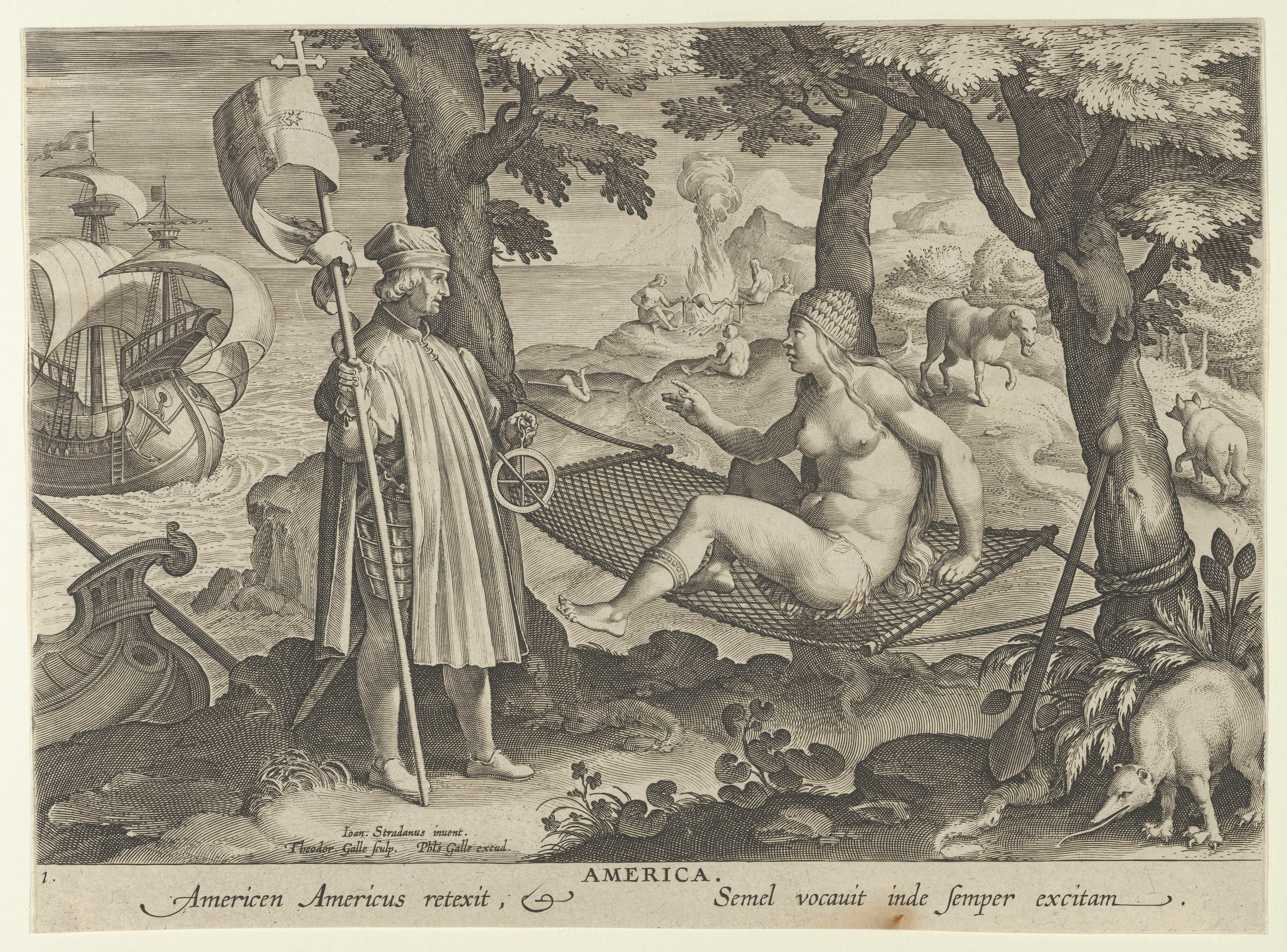 Theodoor Galle | Allegory of America, from New Inventions of Modern Times  (Nova Reperta), plate 1 of 19 | The Metropolitan Museum of Art